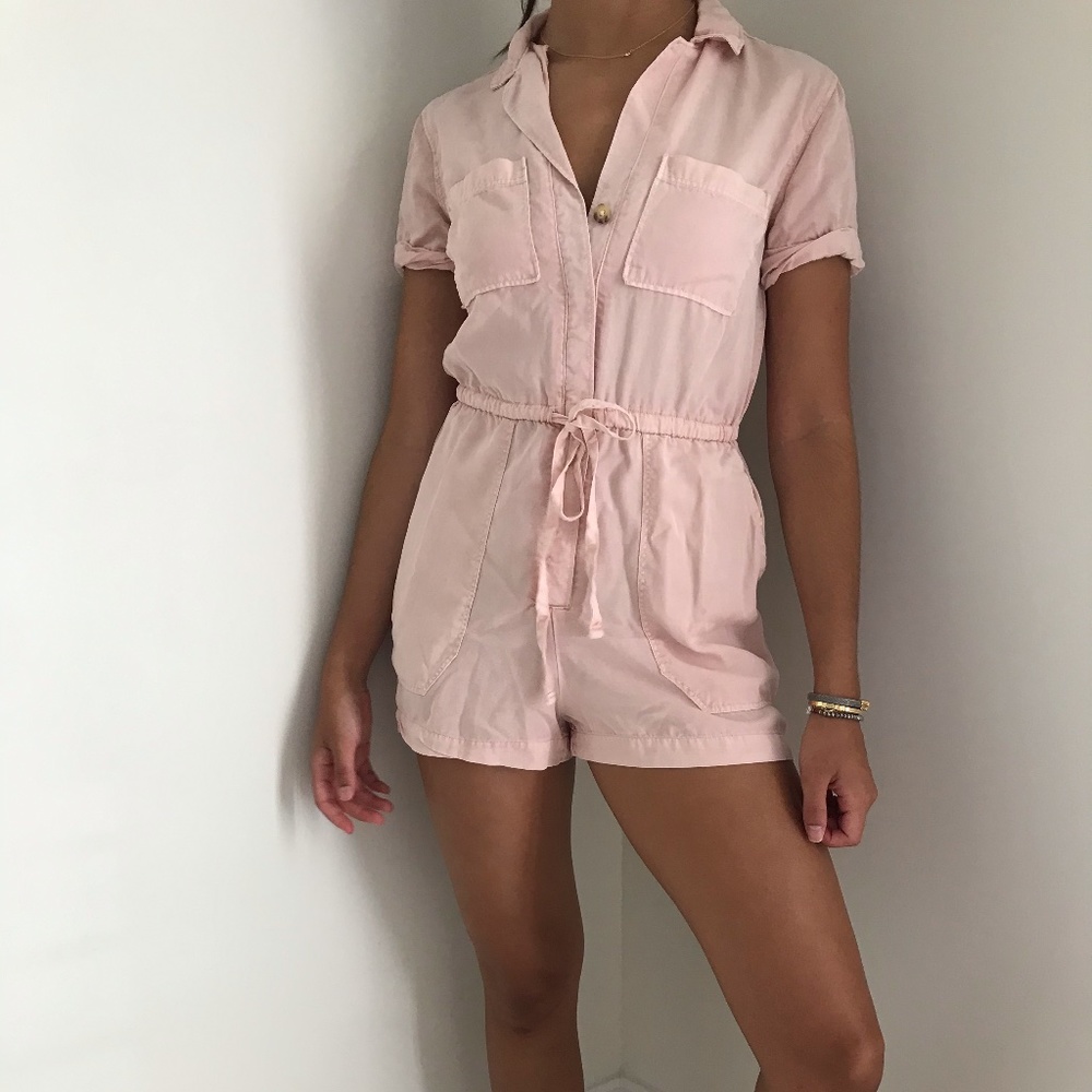 Abercrombie and Fitch Light Pink Utility Romper